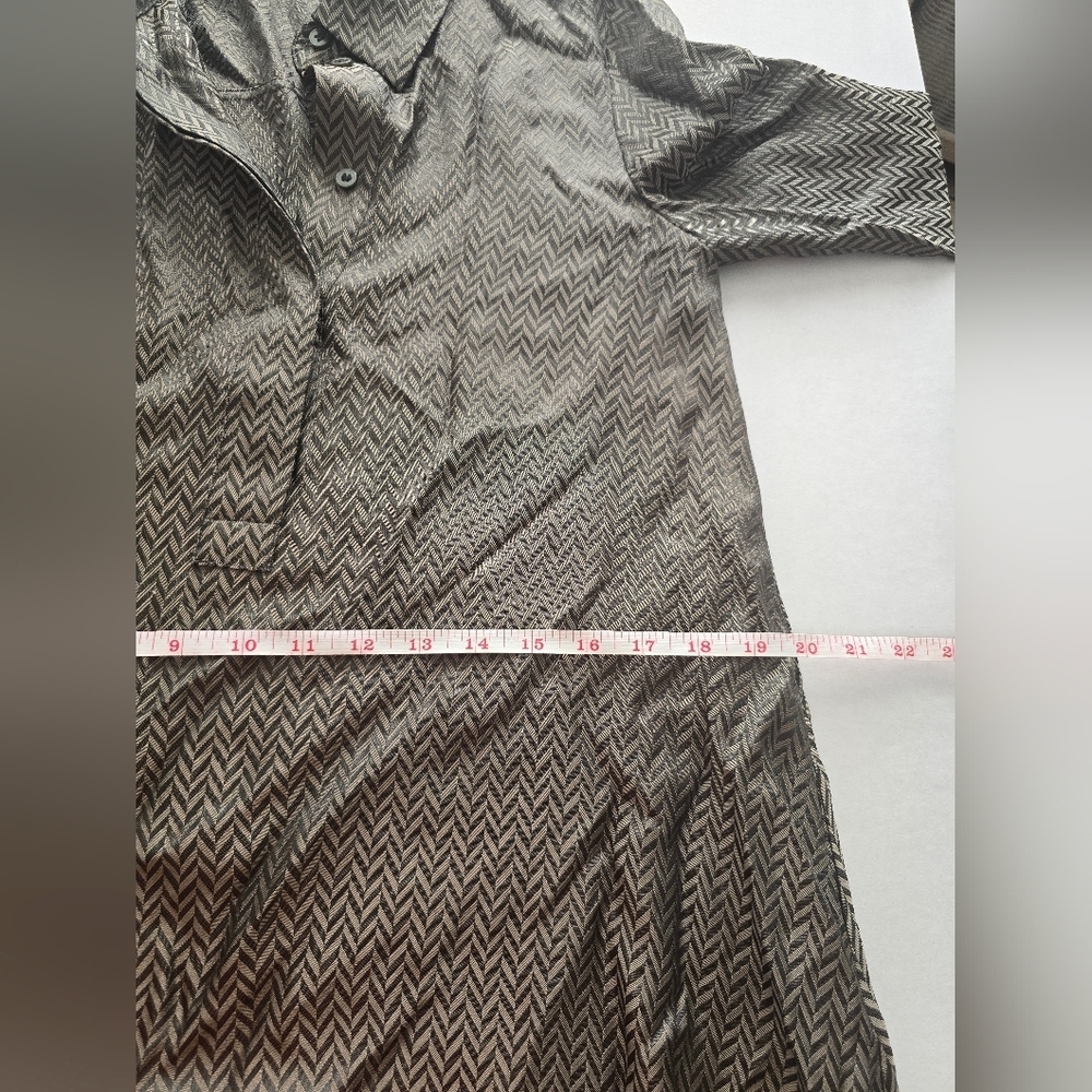 COS Herringbone Maxi Shirt Dress Size 2 In Green - Picture 6 of 14